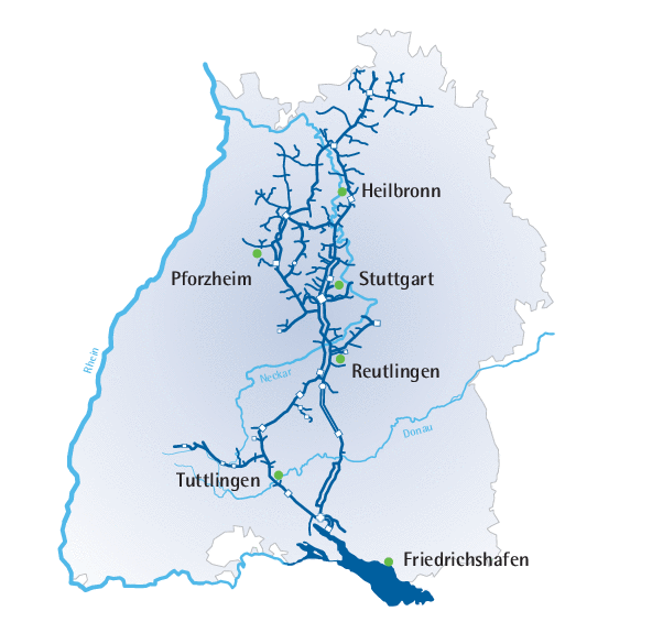 Leitungsnetz der Bodensee-Wasserversorgung